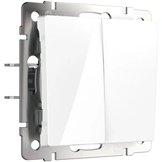 Изображение Перекрестный переключатель двухклавишный (белый глянцевый) W1123001