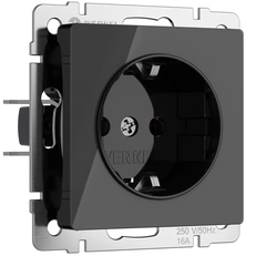 Изображение Розетка с заземлением (черный акрил) W1171048