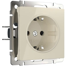 Изображение Розетка с заземлением безвинтовой зажим (слоновая кость) W1171303